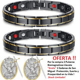 PULSERAS BIOMAGNÉTICA SALUDABLE PARA EL Y ELLA! DE REGALO UNA CADENA DE SAN MIGUEL!!