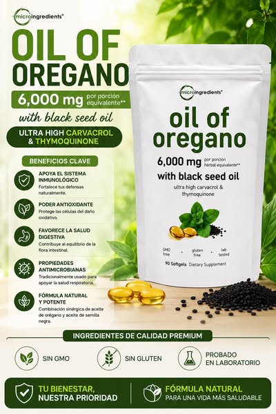 ACEITE DE ORÉGANO EN CAPSULAS BLANDAS 6000mg (90 CAPSULAS)