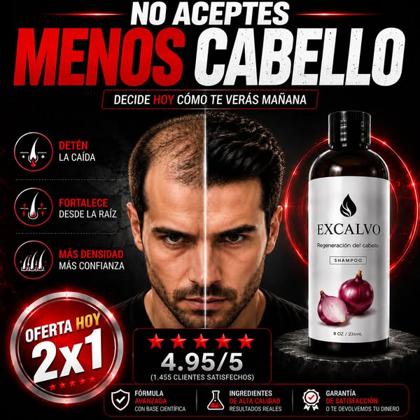 🔥SHAMPOO EXCALVO -Recupera la fuerza de tu cabello desde la raíz