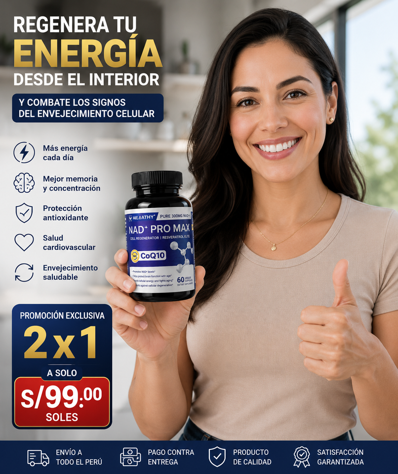 SUPLEMENTO NAD + PRO MAX GNE ANTIENVEJECIMIENTO + ENERGIA CELULAR (60 CÁPSULAS)