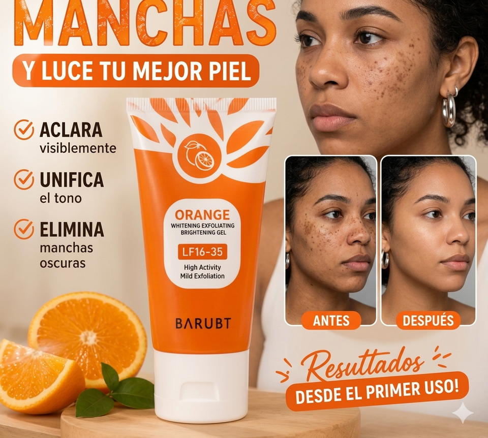 ORANGE GEL EXFOLIANTE - LIMPIA EXFOLIA Y RENUEVA LA PIEL