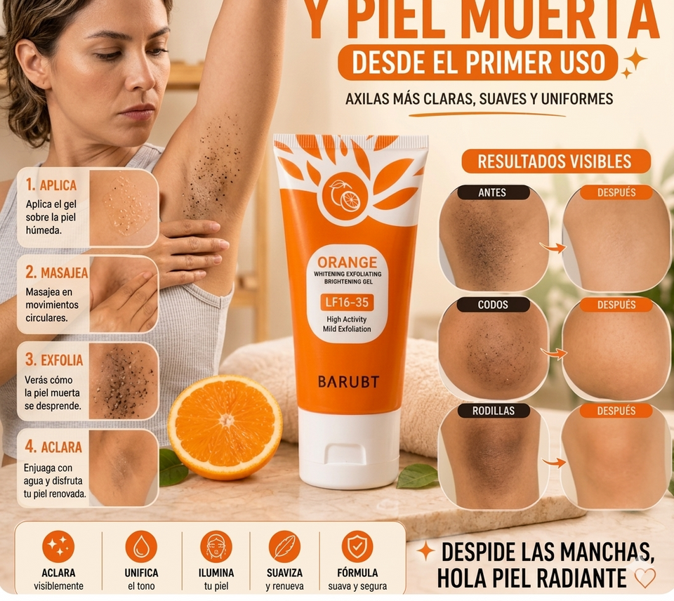 ORANGE GEL EXFOLIANTE - LIMPIA EXFOLIA Y RENUEVA LA PIEL