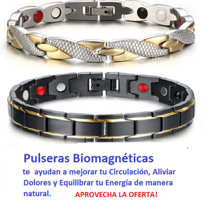 PULSERAS BIOMAGNÉTICA SALUDABLE PARA EL Y ELLA! DE REGALO UNA CADENA DE SAN MIGUEL!!