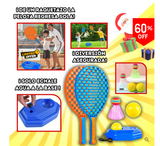 SET DE TENIS JUEGOS 3 EN 1 (2 Raquetas +2 pelotas de Tenis + 1 Bádminton)