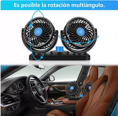 Ventilador Doble Para Vehículo Gira 360°