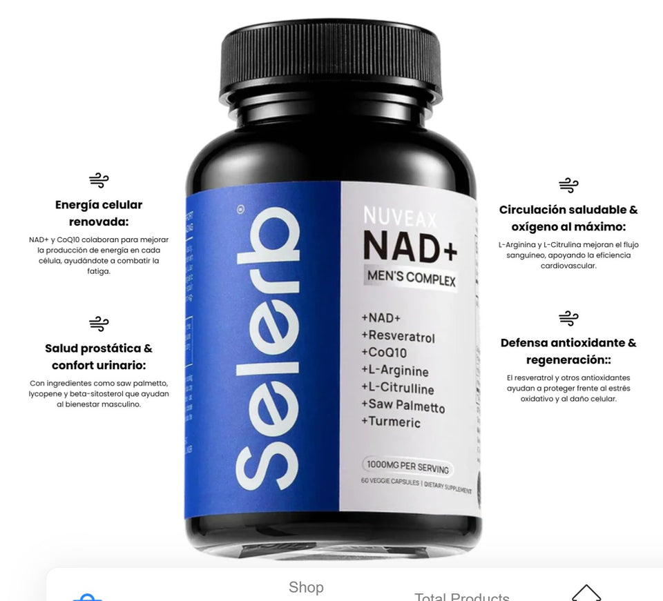 Selerb NAD+ para Hombres – Energía, Circulación y Anti-Edad
