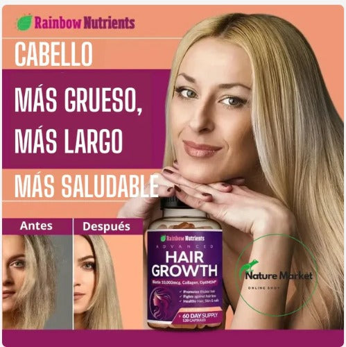HAIR GROWTH ADVANCED (Crecimiento Avanzado del Cabello)120 CAPSULAS