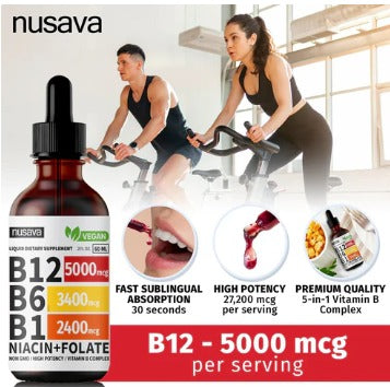 VITAMINA B12 5000mcg EN GOTAS-COMPLEJO B LIQUIDO NUVASA (2 FRASCOS)