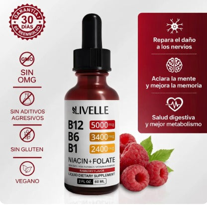 VITAMINA B12 5000mcg EN GOTAS-COMPLEJO B LIQUIDO NUVASA (2 FRASCOS)