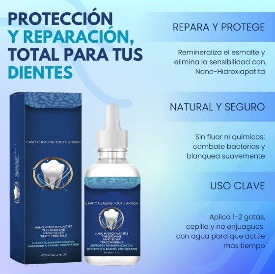 DENTAL HIDROXIAPATITA -Protector Bucal, Gotas de Reparación de Caries,Reparación de Esmalte, Salud de las encías
