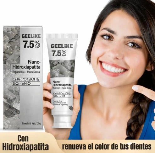 PASTA DENTAL REPARADORA CON HIDROXIAPATITA 7.5 % SIN FLUOR DE REPARACIÓN DE CARIES, REPARACIÓN DE ESMALTE, SALUD DE LAS ENCÍAS🦷