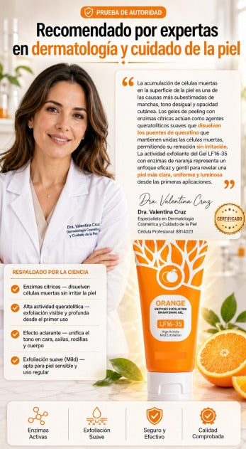 ORANGE GEL EXFOLIANTE - LIMPIA EXFOLIA Y RENUEVA LA PIEL
