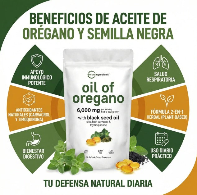 ACEITE DE ORÉGANO EN CAPSULAS BLANDAS 6000mg (90 CAPSULAS)