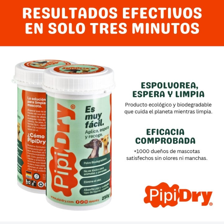 🐶🐱 PIPIDRY EN POLVO 300 gr ¡Limpiar los accidentes de tu mascota nunca fue tan fácil! ✨