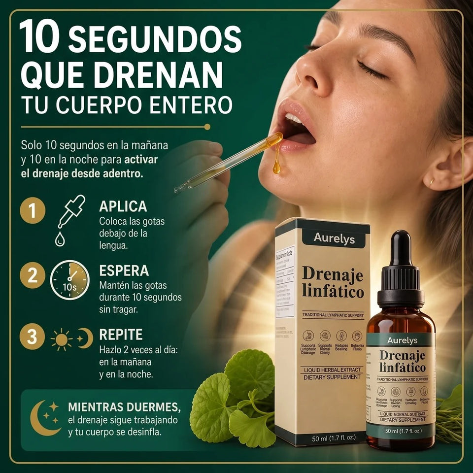AURELYS DRENAJE LINFÁTICO (GOTAS 50 ML)FORMULA HERBAL EN GOTAS