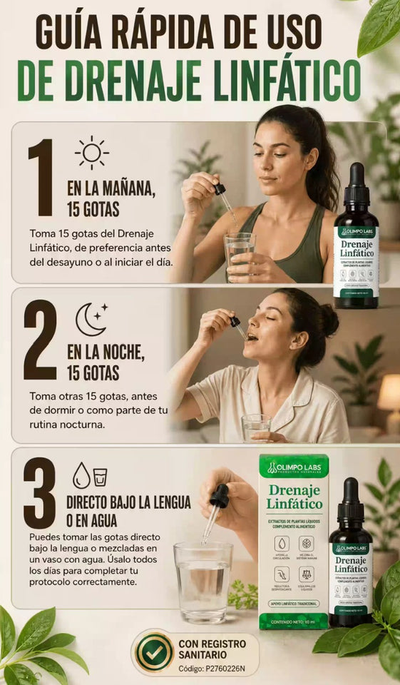 DRENAJE LINFÁTICO (GOTAS 60 ML)FORMULA HERBAL EN GOTAS- RS P2760226 - DIGESA