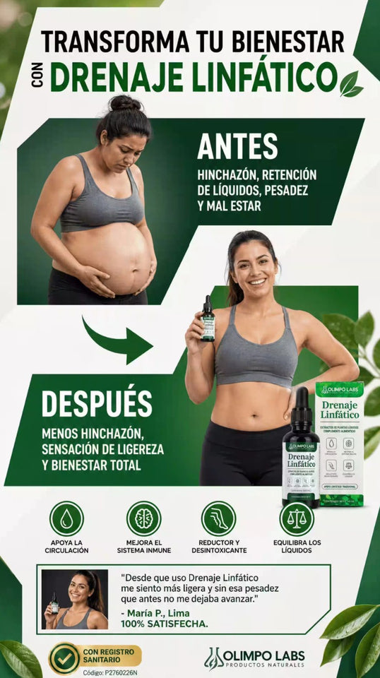 DRENAJE LINFÁTICO (GOTAS 60 ML)FORMULA HERBAL EN GOTAS- RS P2760226 - DIGESA