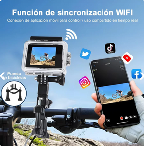 Camara Deportiva 4k 16MP WiFi Acuatico Deportes Videos Fotos