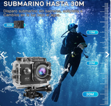 Camara Deportiva 4k 16MP WiFi Acuatico Deportes Videos Fotos