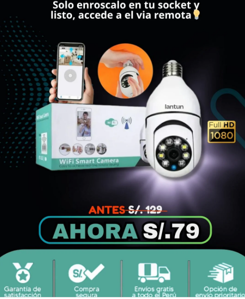 FOCO CAMARA 360 GRADOS CON WIFI