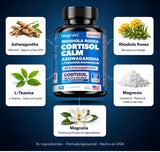 Cortisol Calm (Magneta) – Equilibrio Natural para el Estrés, Sueño y Energía-60 CAPSULAS