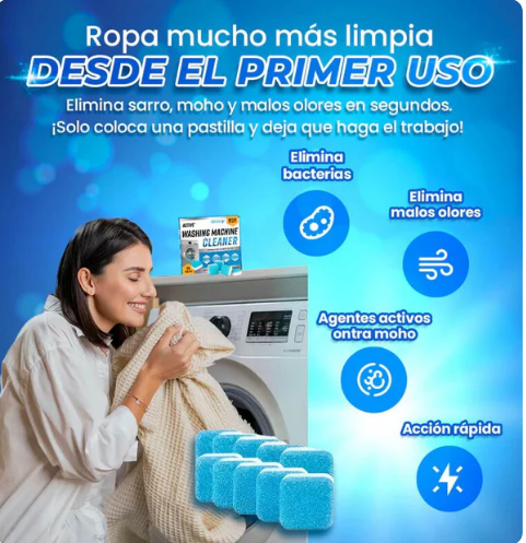 PASTILLAS DE LIMPIEZA PARA LAVADORA (PACK DE 12)