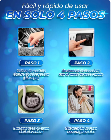 PASTILLAS DE LIMPIEZA PARA LAVADORA (PACK DE 12)