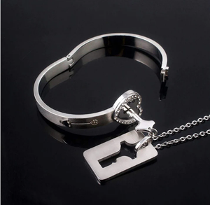 PULSERA CORAZON Y COLLAR CON LLAVE