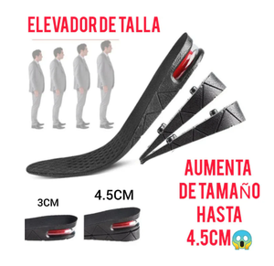 PLANTILLAS ELEVADORAS AJUSTABLES  - CRECE AL INSTANTE HASTA 7CM