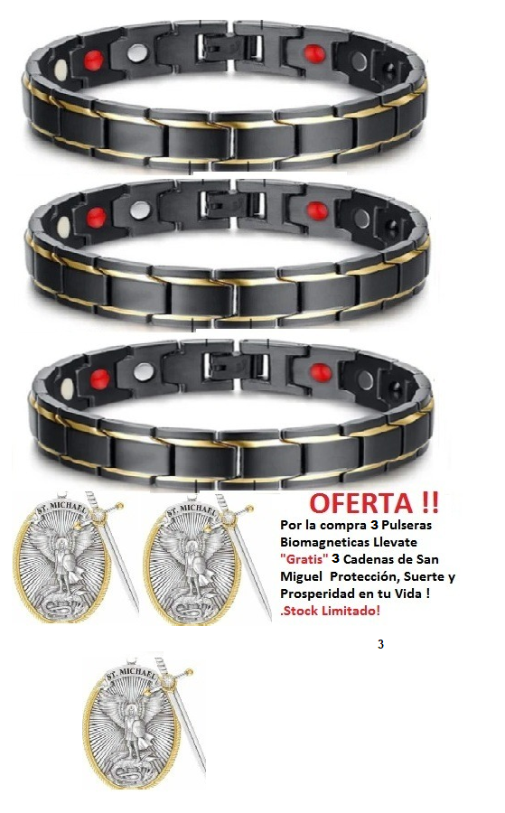 Pulsera Biomagnética Saludable para Hombre  + un Collar de San Miguel Arcangel de Regalo!!