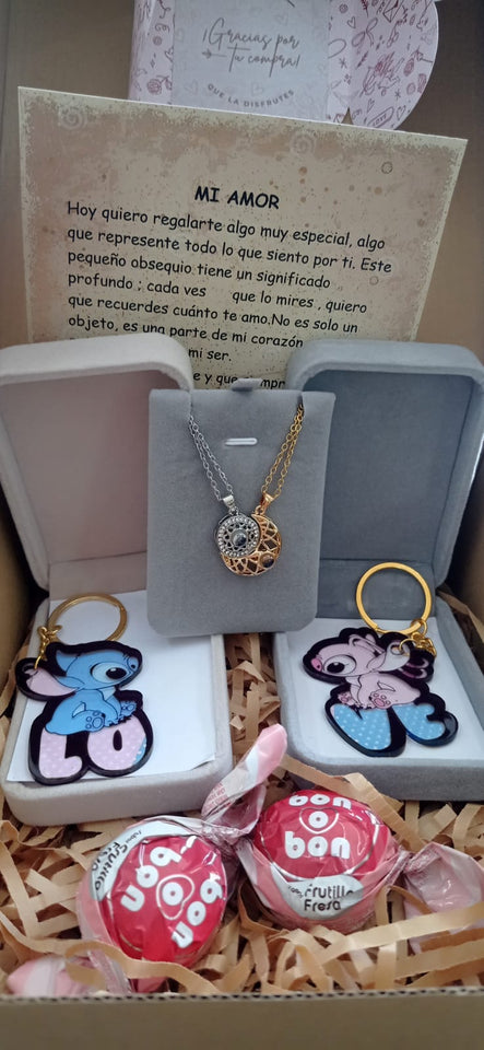 COLLAR SOL Y LUNA  PROYECTA TE AMO EN 100 IDIOMAS ♥️ DUO PAREJA(2X1)