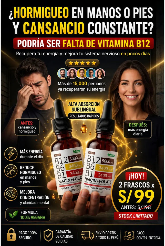 VITAMINA B12 5000mcg EN GOTAS-COMPLEJO B LIQUIDO NUVASA (2 FRASCOS)